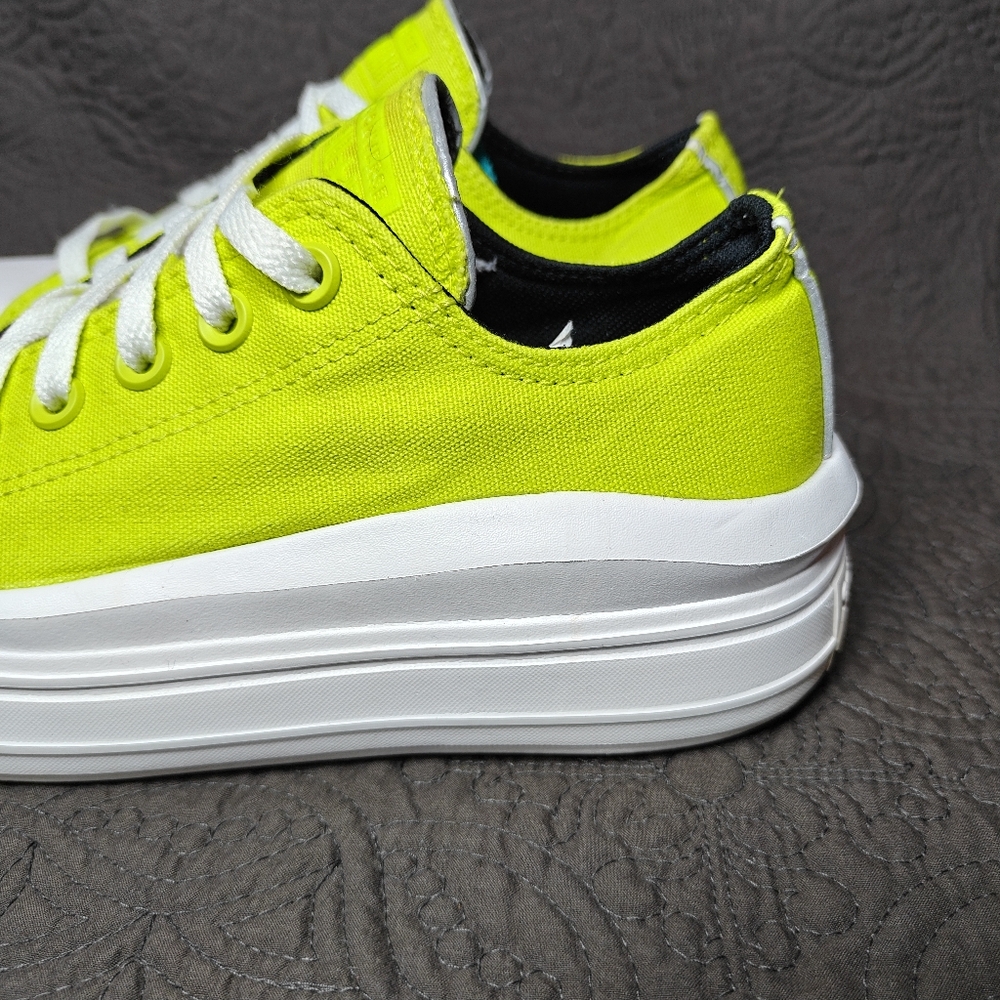 CONVERSE Women's Chuck Taylor All Star Move Lo Platform Sneaker Lime Shoe Sz 8 - Picture 4 of 10